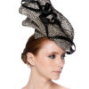 NATURAL AND BLACK SIDE-FOLDED DISC WITH BLACK SWIRL DETAIL - Image 2