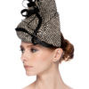 NATURAL AND BLACK SIDE-FOLDED DISC WITH BLACK SWIRL DETAIL - Image 3