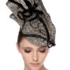 NATURAL AND BLACK SIDE-FOLDED DISC WITH BLACK SWIRL DETAIL - Image 4