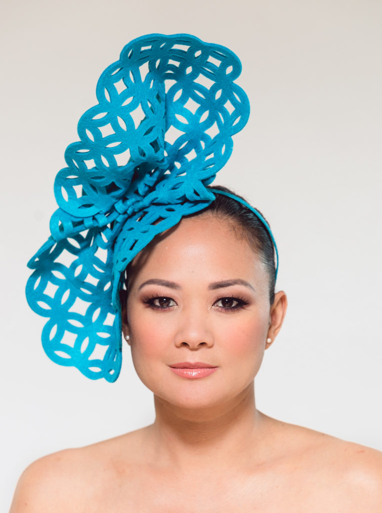 BLUE LASERCUT FELT HEADBAND Shapoh