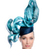 BLUE SILK WAVE HAT WITH NAVY BASE