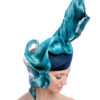 BLUE SILK WAVE HAT WITH NAVY BASE - Image 3