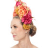 CORAL TURBAN WITH FLOWERS - Image 2