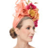 CORAL TURBAN WITH FLOWERS - Image 4