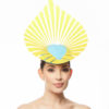 YELLOW AND AQUA PERSPEX SWIRL