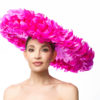 VERY LARGE NEON PINK FEATHER HAT - Image 2