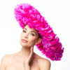 VERY LARGE NEON PINK FEATHER HAT - Image 3