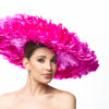 VERY LARGE NEON PINK FEATHER HAT - Image 6