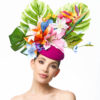 MAGENTA BUTTON WITH LILY, FLOWERS AND GREENERY - Image 3