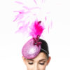 SEQUIN COCKTAIL HAT IN HOT PINK - Image 3