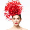 RED FLOWER WITH EXPLODING FEATHERS