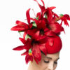 RED BUTTON WITH LILIES AND BIRDS - Image 5