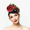 BLACK CAP WITH DEEP RED AND BURGUNDY ROSES - Image 3