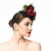 BLACK CAP WITH DEEP RED AND BURGUNDY ROSES - Image 5