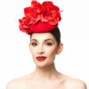 RED CAP WITH RED FLOWERS AND FOLIAGE