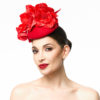 RED CAP WITH RED FLOWERS AND FOLIAGE - Image 2