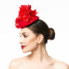 RED CAP WITH RED FLOWERS AND FOLIAGE - Image 3