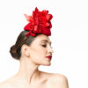 RED CAP WITH RED FLOWERS AND FOLIAGE - Image 4