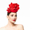 RED CAP WITH RED FLOWERS AND FOLIAGE - Image 5