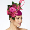 Magenta Cap with Pink Filigree and Flowers