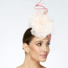 Coral Duchess Cap with Veil, Rose and Flairs - Image 5