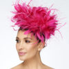 Hot Pink Feather Pouf - Image 2