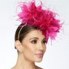 Hot Pink Feather Pouf - Image 3