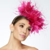 Hot Pink Feather Pouf - Image 4