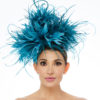 Teal Feather Pouf