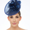 Navy Blue Disc with Flowers Above and Below