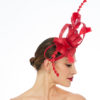 Red Cap with Loops and Feathers - Image 3