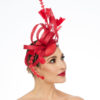 Red Cap with Loops and Feathers - Image 4