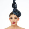 Navy Cap with Artful Bow and Sequins
