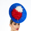 Blue Circular Disc with Gold Flair and Red and White Poms - Image 5