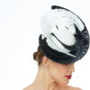 Black and White Raffia Disc with Iridescence and Center Ball - Image 5