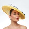 Yellow bell hat with black roses and quills - Image 2