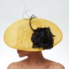 Yellow bell hat with black roses and quills - Image 3