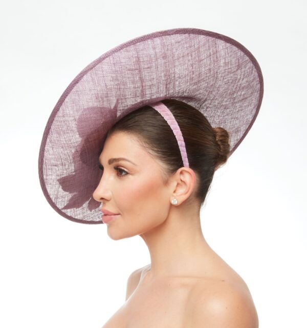 Alani plum disc with silk rose and bow - Image 2