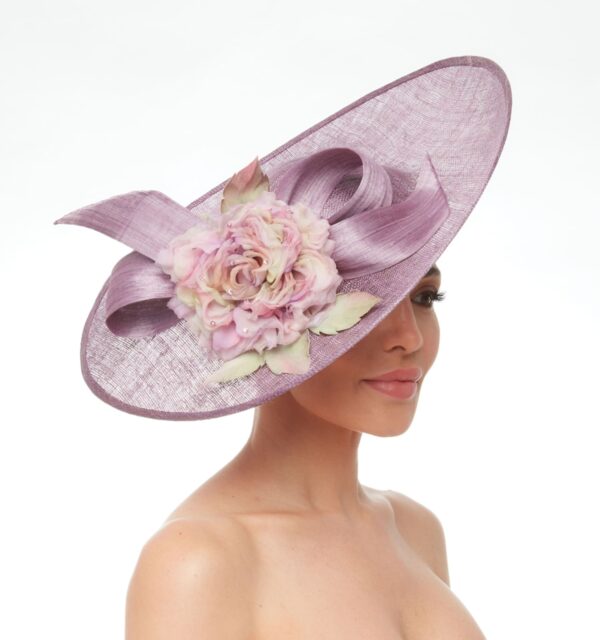 Alani plum disc with silk rose and bow - Image 4