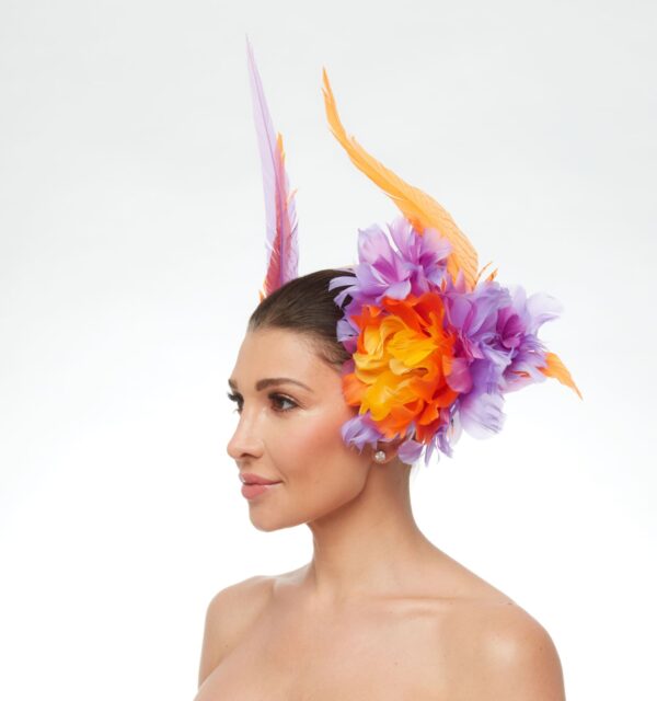 Purple and orange floating side feathers - Image 2