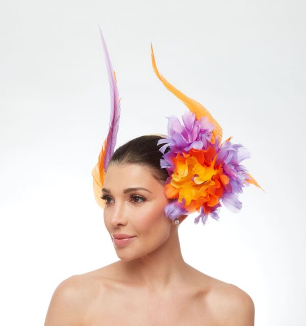 Purple and orange floating side feathers - Image 6