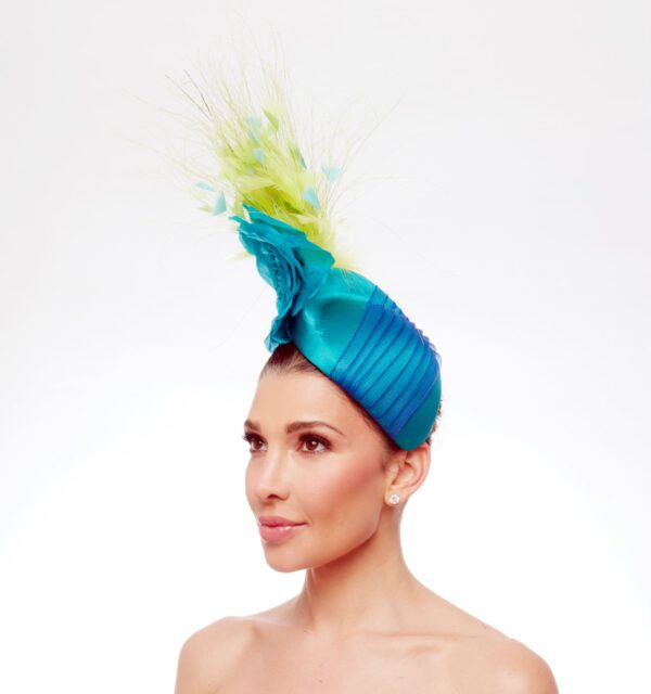 Teal & turquoise fascinator - Image 2