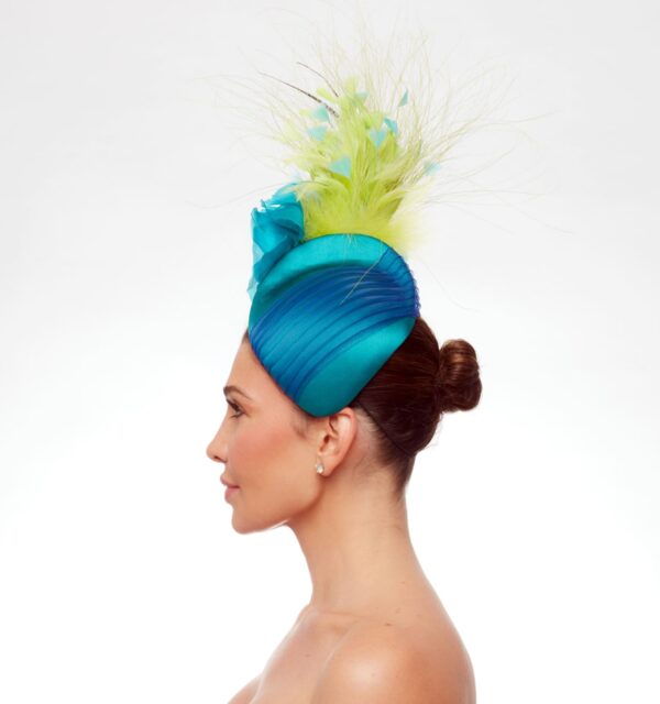 Teal & turquoise fascinator - Image 3