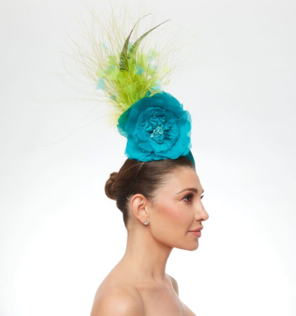 Teal & turquoise fascinator - Image 6