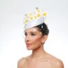 Bee white cap with daisies and veiling - Image 2