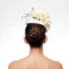Bee white cap with daisies and veiling - Image 5