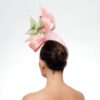 Bellerose pink pillbox with veil silk roses and leaves - Image 3