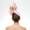 Bellerose pink pillbox with veil silk roses and leaves - Image 4