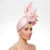 Bellerose pink pillbox with veil silk roses and leaves - Image 6