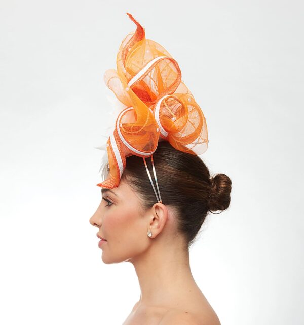 White feather diamond with orange and white crinoline twist - Image 3